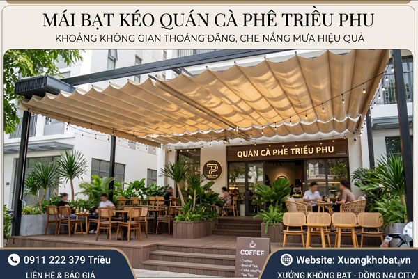 Mái Bạt Kéo Quán Cà Phê